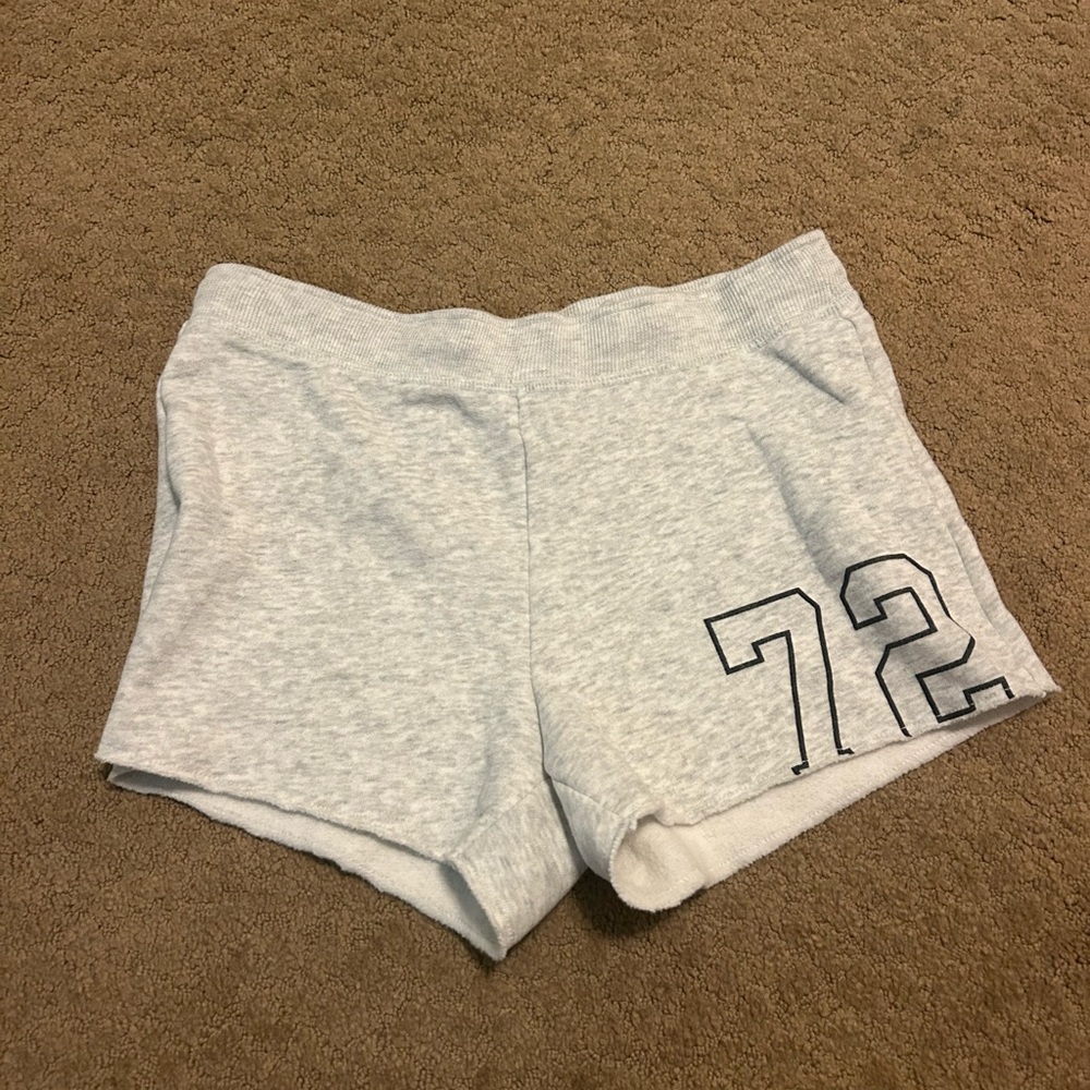 Hollister Light Gray Athletic Shorts with Number Print